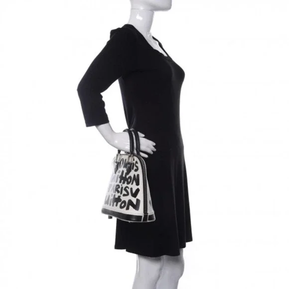 ❌❌ Louis Vuitton Graffiti Alma bag vintage tote Stephen Sprouse black/white - Picture 3 of 16